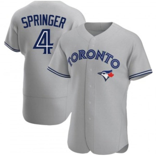 Toronto Blue Jays #4 George Springer Gray MWATKINS Flex Base Stitched Jersey