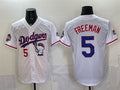 Los Angeles Dodgers #5 Freddie Freeman White MWATKINS Hello Kitty Night 2025 World Series Champions Patch Stitched Jersey