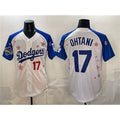 Los Angeles Dodgers #17 Shohei Ohtani White Royal MWATKINS 2025 World Series Champions Patch Tokyo Series Limited Stitched Jersey
