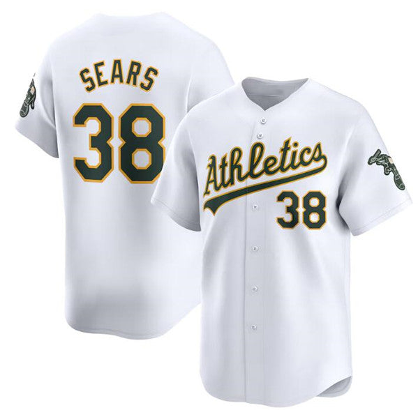 Oakland Athletics #38 JP Sears White MWATKINS Home Limited Stitched Jersey