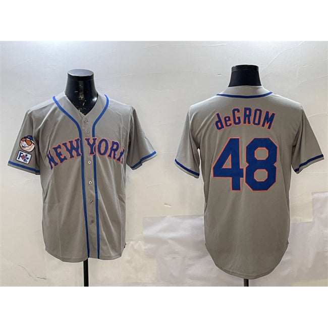 New York Mets #48 Jacob DeGrom Grey MWATKINS 2025 Spring Training Cool Base Stitched Jersey