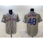 New York Mets #48 Jacob DeGrom Grey MWATKINS 2025 Spring Training Cool Base Stitched Jersey