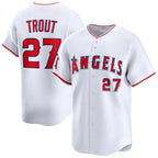 Los Angeles Angels #27 Mike Trout White MWATKINS Home Limited Player Jersey