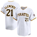 Pittsburgh Pirates #21 Roberto Clemente White MWATKINS Home Limited Stitched Jersey