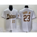San Diego Padres #23 Fernando Tatis Jr Number White MWATKINS NEW 2023 Cool Base Stitched Jersey