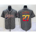 Houston Astros #27 Jose Altuve Grey MWATKINS Gridiron Cool Base Stitched Jersey
