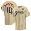 Arizona Diamondbacks #40 Madison Bumgarner Gold MWATKINS 2023 World Series City Connect Cool Base Stitched Jersey