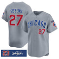 Chicago Cubs #27 Seiya Suzuki Gray MWATKINS 'Ryne Sandberg Tribute' Vapor Limited V3 Stitched Jersey