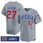 Chicago Cubs #27 Seiya Suzuki Gray MWATKINS 'Ryne Sandberg Tribute' Vapor Limited V3 Stitched Jersey