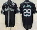 Seattle Mariners #29 Cal Raleigh 50th Black MWATKINS Out Style Vapor Premier Limited Jersey