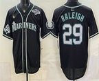 Seattle Mariners #29 Cal Raleigh 50th Black MWATKINS Out Style Vapor Premier Limited Jersey