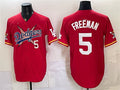Los Angeles Dodgers x One Piece #5 Freddie Freeman Red MWATKINS Vapor Premier Limited Stitched Jersey