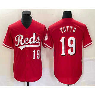 Cincinnati Reds #19 Joey Votto Number Red MWATKINS Cool Base Stitched Jersey