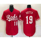 Cincinnati Reds #19 Joey Votto Number Red MWATKINS Cool Base Stitched Jersey