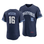 Chicago Cubs #16 Patrick Wisdom 2021 Navy MWATKINS City Connect Stitched Jersey