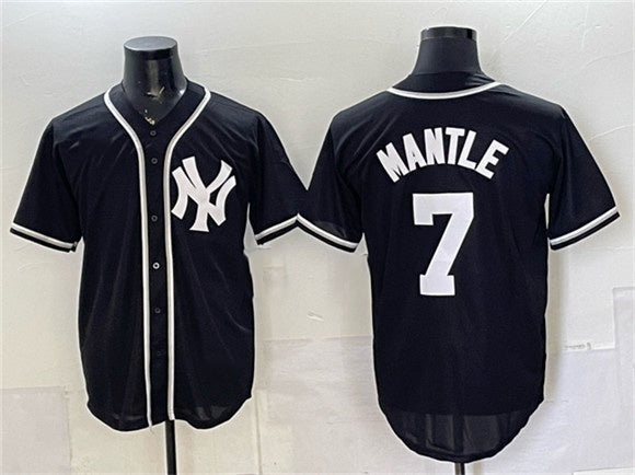 New York Yankees #7 Mickey Mantle 2026 Fashion Replica Black MWATKINS Out Stitched Jersey
