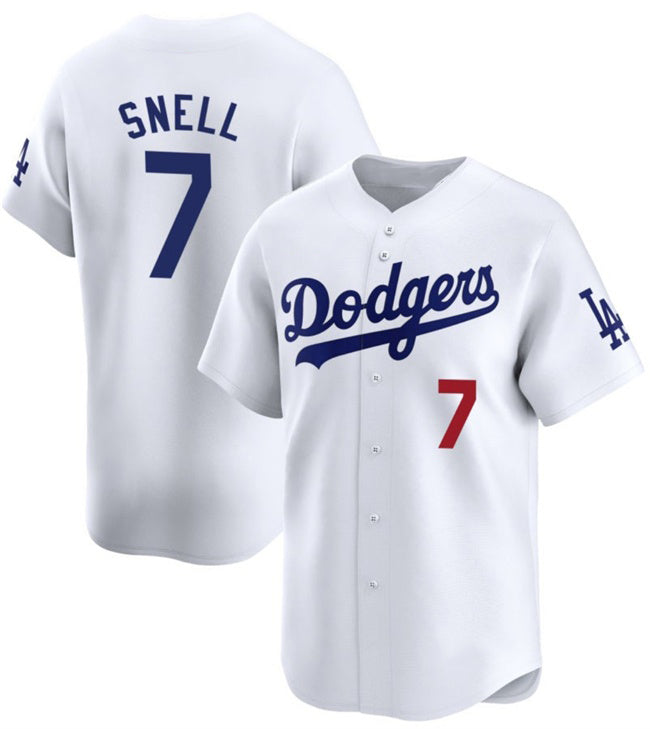 Los Angeles Dodgers #7 Blake Snell White MWATKINS 2024 Home Limited Stitched Jersey