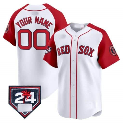 Custom Boston Red Sox 2024 Spring Training Patch Vapor Premier Limited Jersey ¨C  White Red MWATKINS