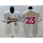 San Diego Padres #23 Fernando Tatis Jr White MWATKINS NEW 2023 City Connect Cool Base Stitched Jersey