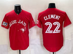 Toronto Blue Jays #22 Ernie Clement Red MWATKINS 50 Seasons Patch Stitched Jersey