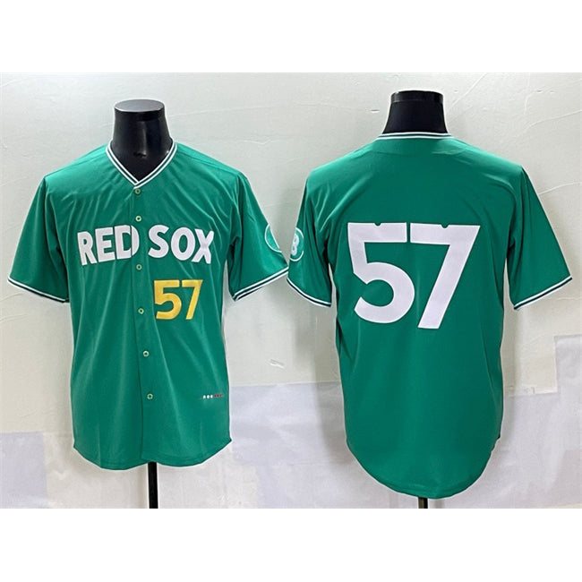 Boston Red Sox #57 Greg Weissert Green MWATKINS 2025 City Connect Limited Stitched Jersey