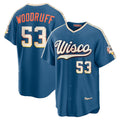 Milwaukee Brewers #53 Brandon Woodruff Mineral Blue MWATKINS 2026 City Connect Stadium Jersey