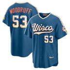 Milwaukee Brewers #53 Brandon Woodruff Mineral Blue MWATKINS 2026 City Connect Stadium Jersey