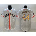 Houston Astros #44 Yordan Alvarez 2023 White Gold MWATKINS World Serise Champions Patch Flex Base Stitched Jersey