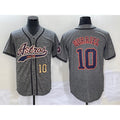 Houston Astros #10 Yuli Gurriel Number Grey MWATKINS Gridiron Cool Base Stitched Jersey