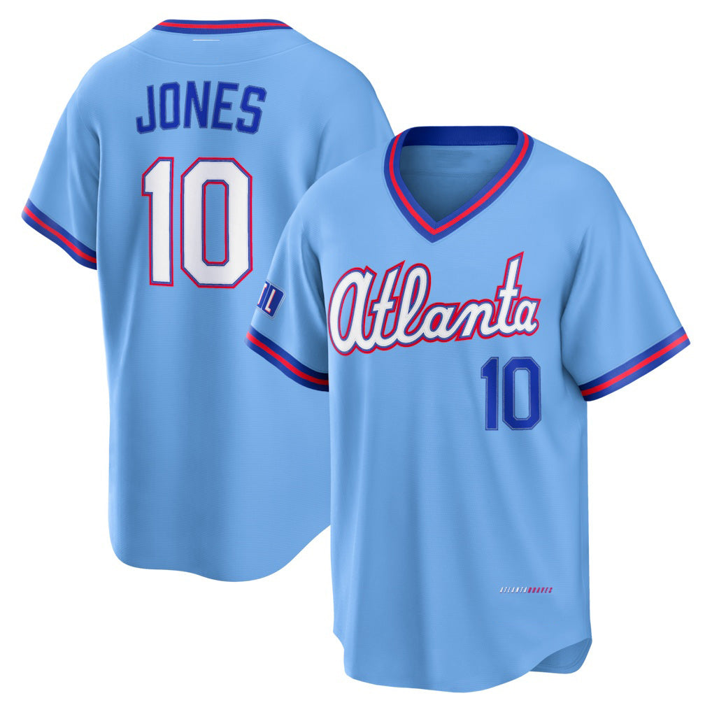 Atlanta Braves #10 Chipper Jones Powder Blue MWATKINS 2026 City Connect Stadium Jersey