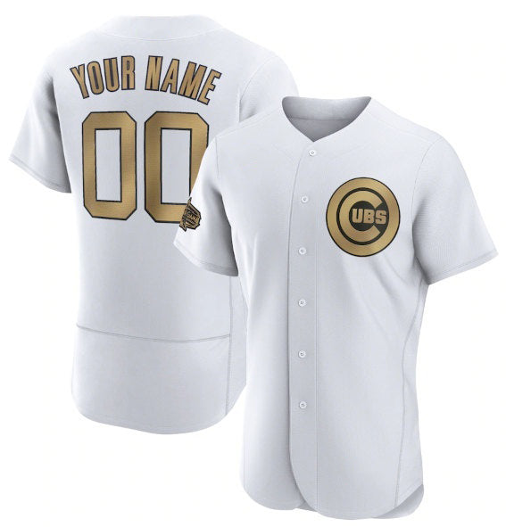 Custom Chicago Cubs Active Player White MWATKINS 2022 All-Star Flex Base Stitched Jersey