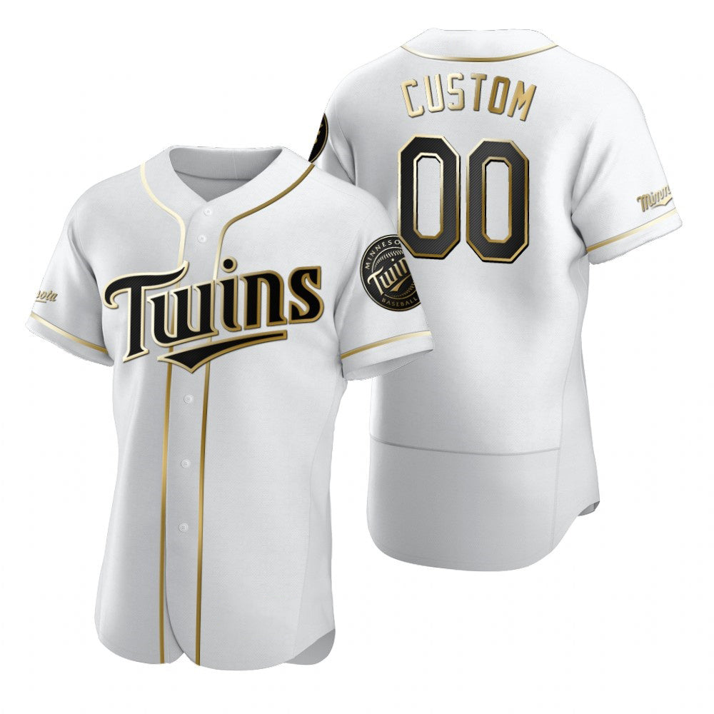 Custom Minnesota Twins White MWATKINS Stitched Flex Base Golden Edition Jersey