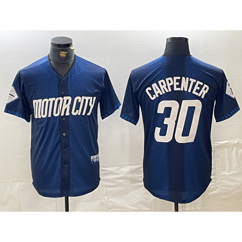 Detroit Tigers #30 Kerry Carpenter 2024 Navy MWATKINS City Connect Cool Base Limited Stitched Jersey