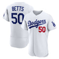 Los Angeles Dodgers #50 Mookie Betts White MWATKINS Home Authentic Jersey