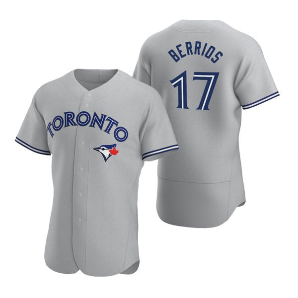Toronto Blue Jays #17 Jose Berrios Gray MWATKINS Road Flex Base Player Jersey