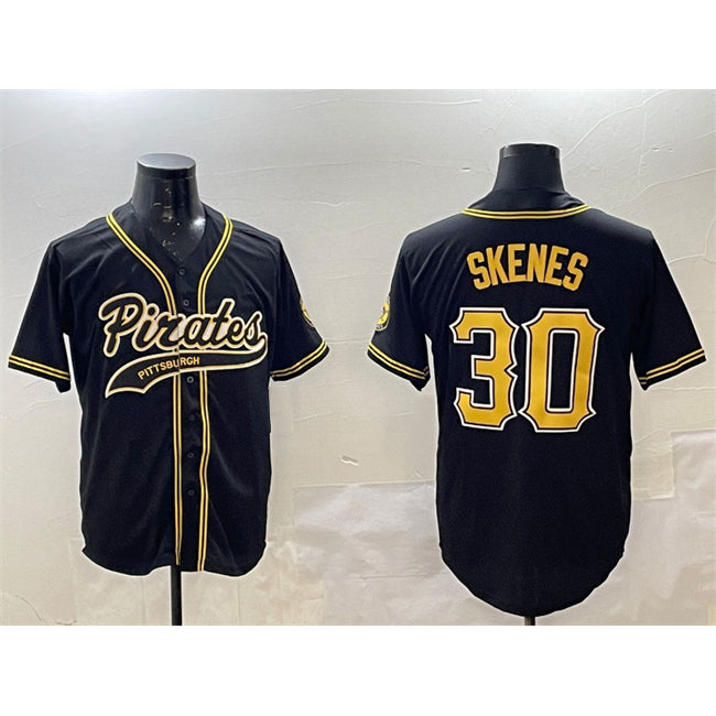 Pittsburgh Pirates #30 Paul Skenes Black MWATKINS Cool Base Stitched Jersey