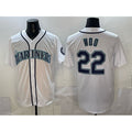Seattle Mariners #22 Bryan Woo White MWATKINS Cool Base Stitched Jersey