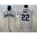 Seattle Mariners #22 Bryan Woo White MWATKINS Cool Base Stitched Jersey