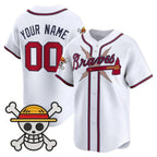 Custom Atlanta Braves x One Piece White MWATKINS Vapor Premier Limited Jersey - Stitched