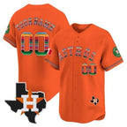 Custom Houston Astros Mexico Texas Patch Vapor Premier Limited Jersey ¨C Orange MWATKINS