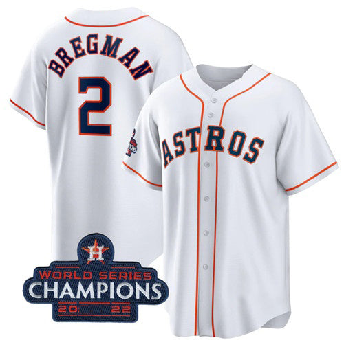Houston Astros #2 Alex Bregman White MWATKINS 2022 World Series Champions Home Stitched Jersey