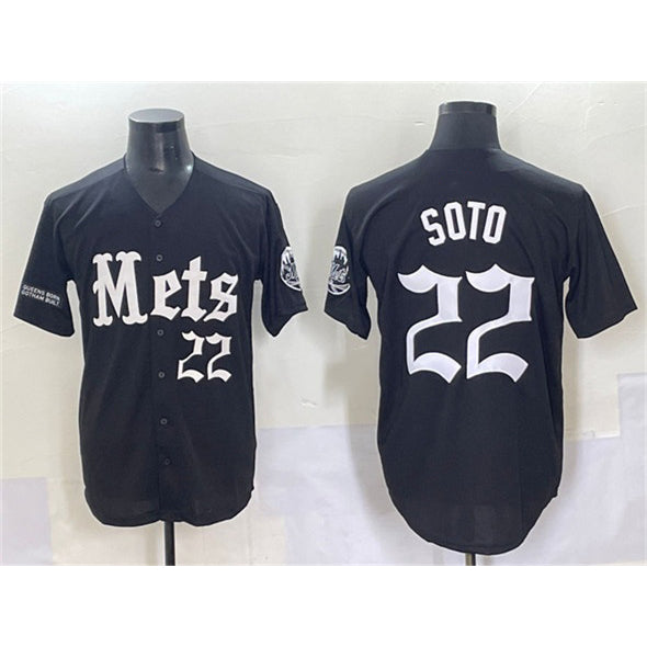 New York Mets #22 Juan Soto Black MWATKINS 'Gotham Gothic Edition' Vapor Premier Limited Stitched Jersey