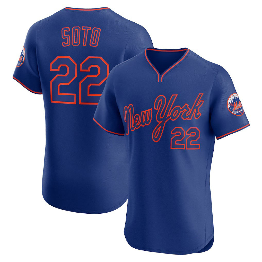New York Mets #22 Juan Soto Royal MWATKINS Alternate 2 Elite Jersey