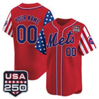 Custom New York Mets America 250 Edition Vapor Premier Limited Red MWATKINS Stitched Jerseys