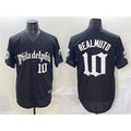 Philadelphia Phillies #10 J.T. Realmuto Black MWATKINS Gothic Vapor Limited Stitched Jersey
