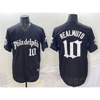 Philadelphia Phillies #10 J.T. Realmuto Black MWATKINS Gothic Vapor Limited Stitched Jersey