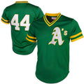 Oakland Athletics #44 Reggie Jackson Mitchell & Ness Green MWATKINS Authentic Batting Practice Jersey