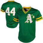 Oakland Athletics #44 Reggie Jackson Mitchell & Ness Green MWATKINS Authentic Batting Practice Jersey