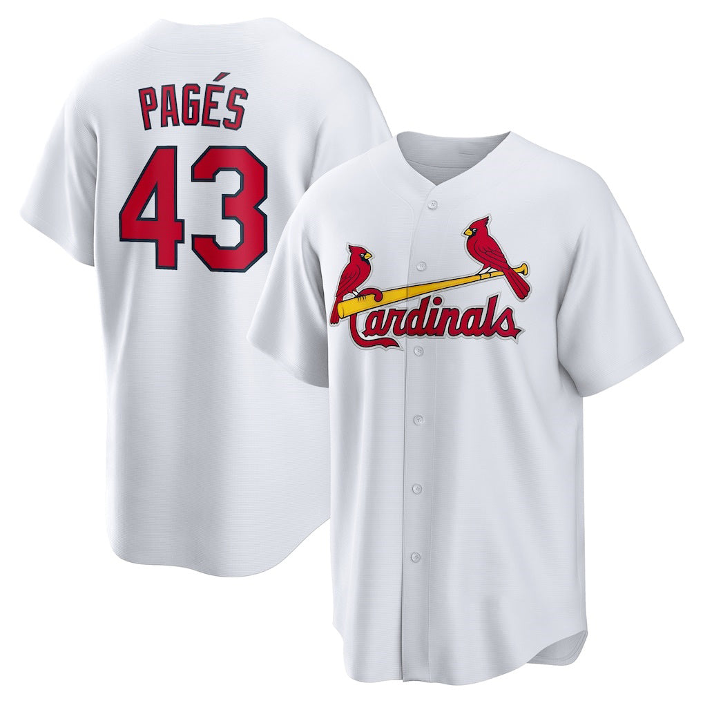 St. Louis Cardinals #43 Pedro Pag¨¦s White MWATKINS Home Replica Jersey