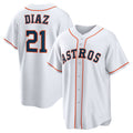 Houston Astros #21 Yainer Diaz White MWATKINS Home Replica Jersey
